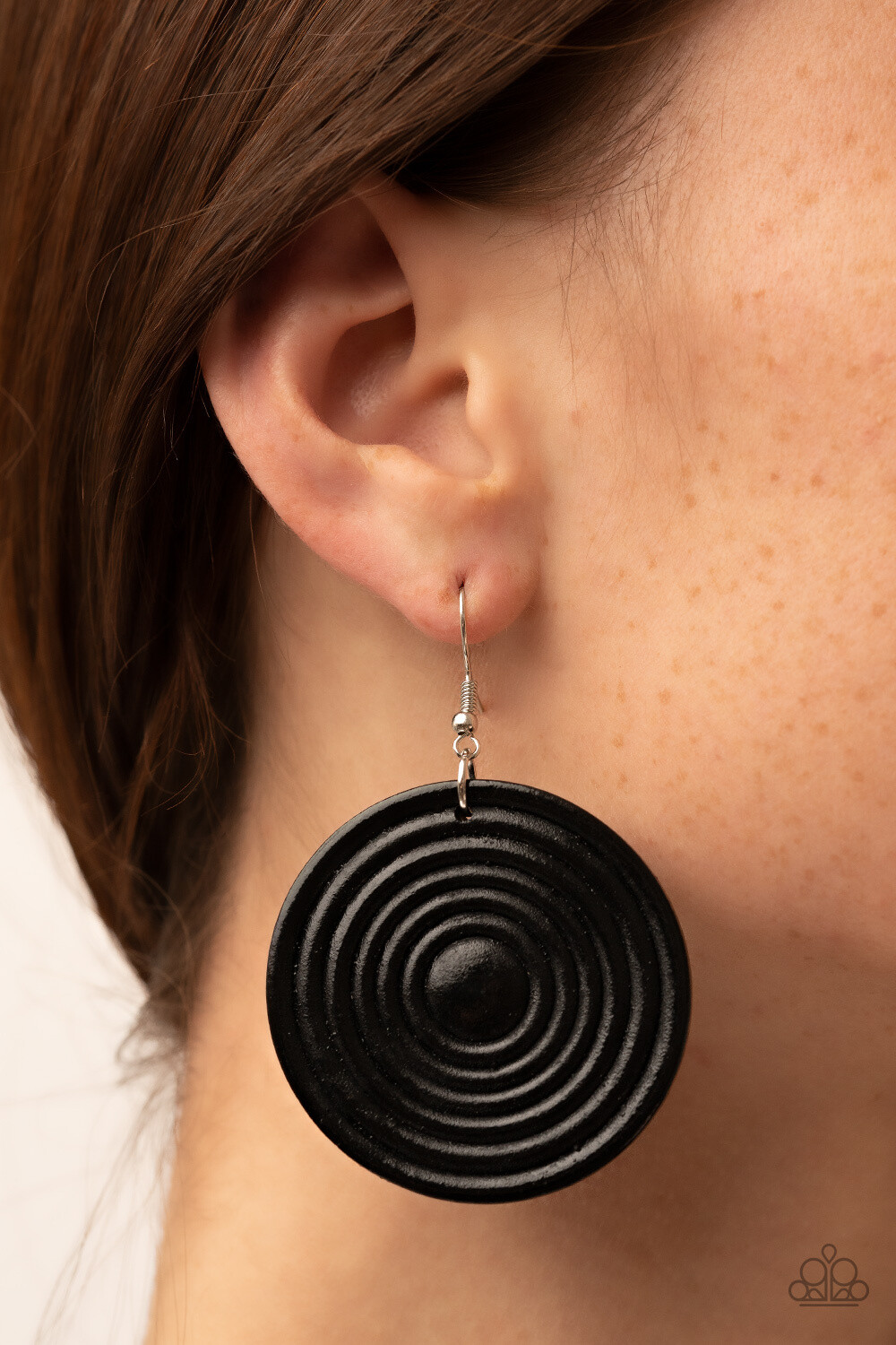 Caribbean Cymbal - Black Wood Earring