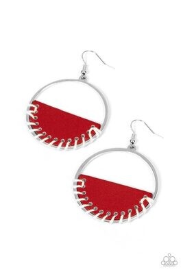 Lavishly Laid Back - Red/Creme Earring