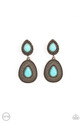 Country Soul - Blue/Brass Earring