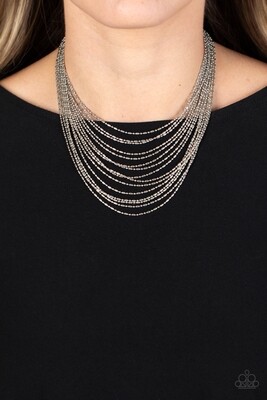 Cascading Chains - Silver Necklace