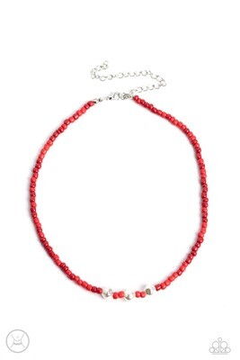 I Can SEED Clearly Now - Red Choker  Necklace