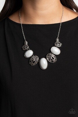 Patterned Paisley - Gray/Silver Necklace