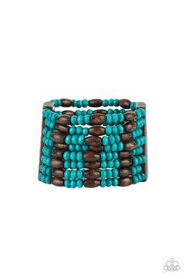 Tropical Nirvana - Blue Wood Bracelet