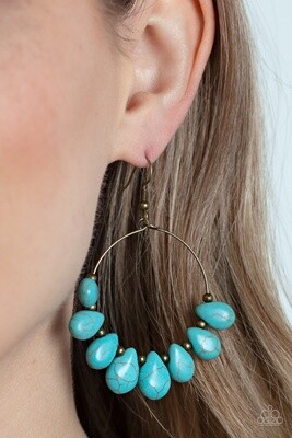 Canyon Quarry - Brass/Blue Earrings