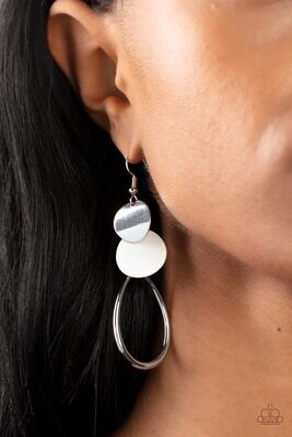 Retro Reception - White Earring