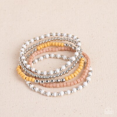 Adventure is Calling - Brown/Gold/White Bracelet