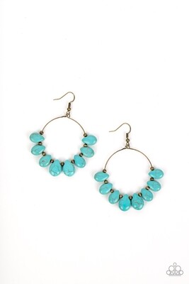 Canyon Quarry - Brass/Blue Earrings