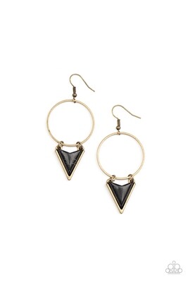 Sahara Shark - Brass/Black Earring