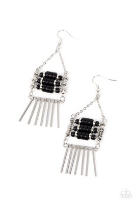 Tribal Tapestry - Black Earring
