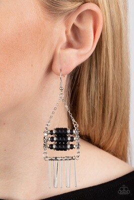 Tribal Tapestry - Black Earring