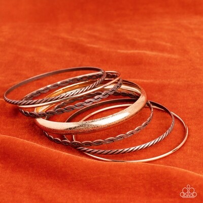 Trophy Texture - Gold/Copper Multi Bracelet