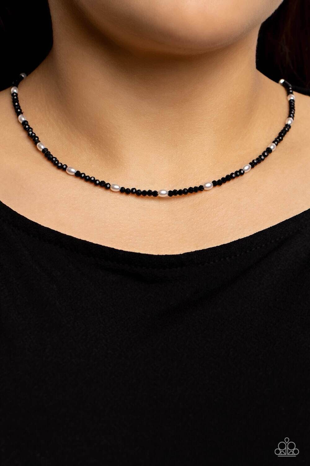 Beaded Blitz - Black Choker Necklace