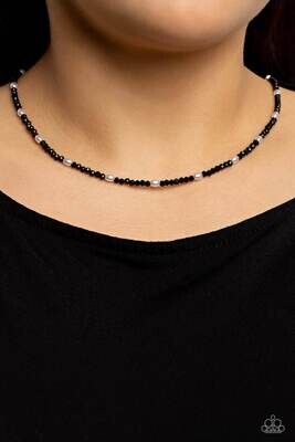 Beaded Blitz - Black Choker Necklace