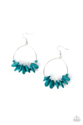 Surf Camp - Blue Wood Earring