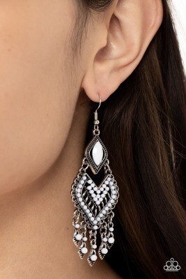 Dearly Debonair - White Earring
