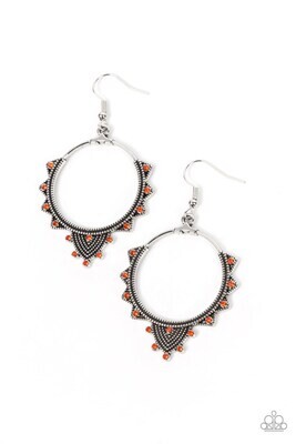 Textured Twinkle - Orange Earring