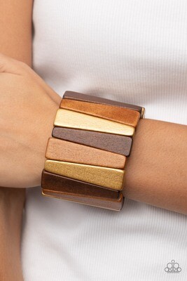 Bahama Boardwalk - Brown Wood Bracelet