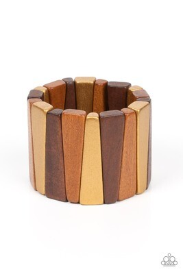 Bahama Boardwalk - Brown Wood Bracelet