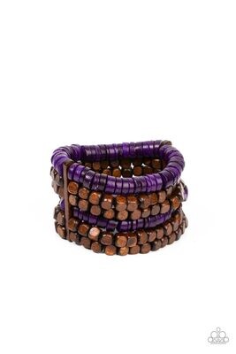 Fiji Fiesta - Purple/Brown Bracelet