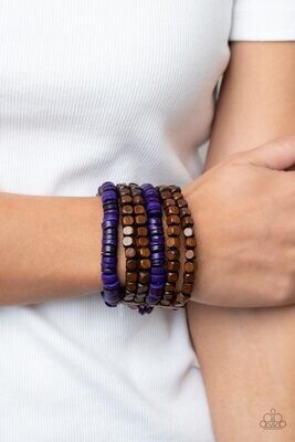 Fiji Fiesta - Purple/Brown Bracelet