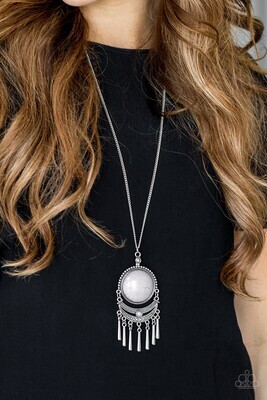 Rural Rustler - Silver/Gray Necklace