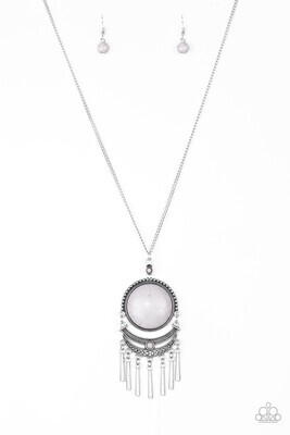 Rural Rustler - Silver/Gray Necklace