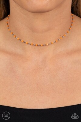 Neon Lights - Orange Choker Necklace