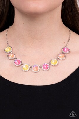 Queen of the Cosmos - Yellow/Pink Necklace