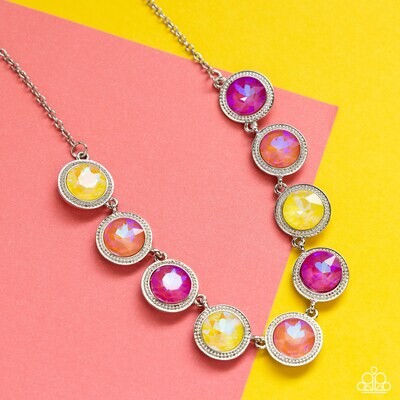 Queen of the Cosmos - Yellow/Pink Necklace
