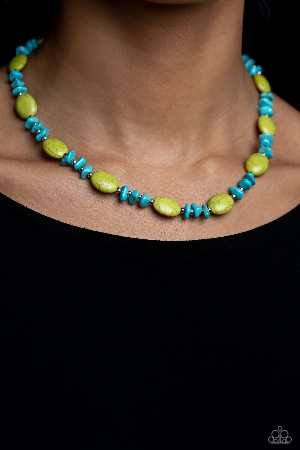 Stone Age Showcase - Green/Blue Necklace