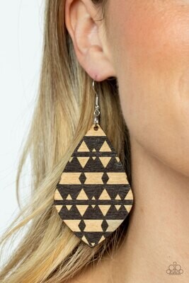 Zimbabwe Zoo - Brown Wood Earrings