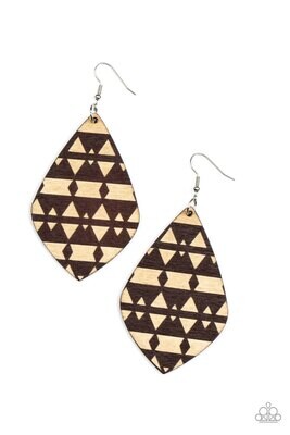 Zimbabwe Zoo - Brown Wood Earrings