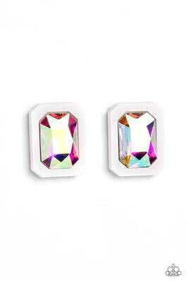 Edgy Emeralds - Multi Pink Irredescent Earring