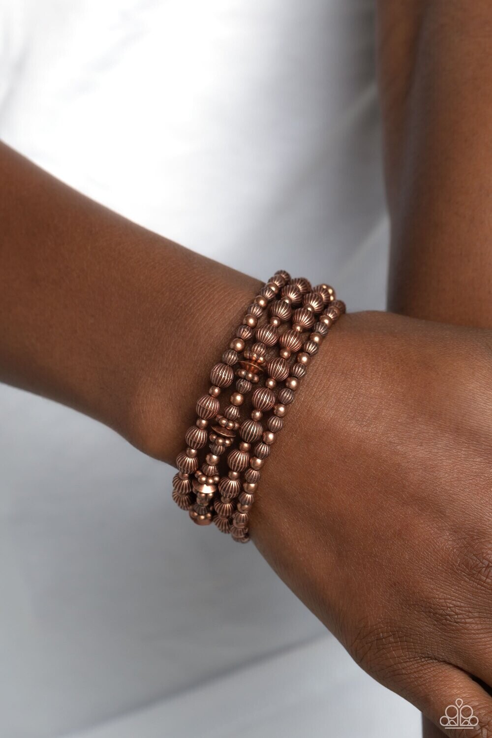 Striped Stack - Copper Coil Bracelet