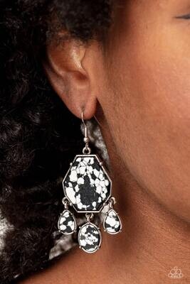 Organic Optimism - Black/White Earring