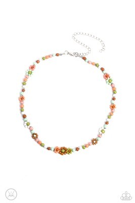 Flower Child Flair - Multi GR/MT Choker Necklace