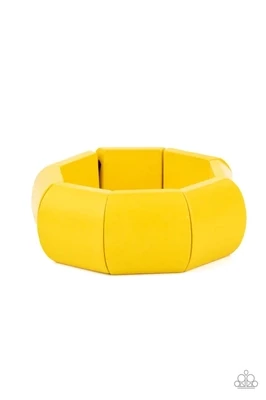 Coconut Cove -Yellow Wood Bracelet