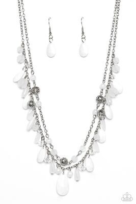 Flirty Flood - White Necklace