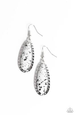 TEARDROP-Dead Dynasty - White/Black Earrings