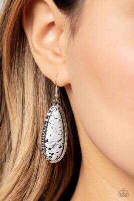TEARDROP-Dead Dynasty - White/Black Earrings
