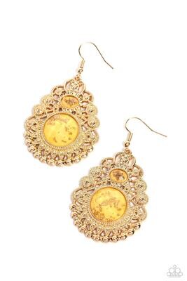 Welcoming Whimsy - Yellow/Gold Earring