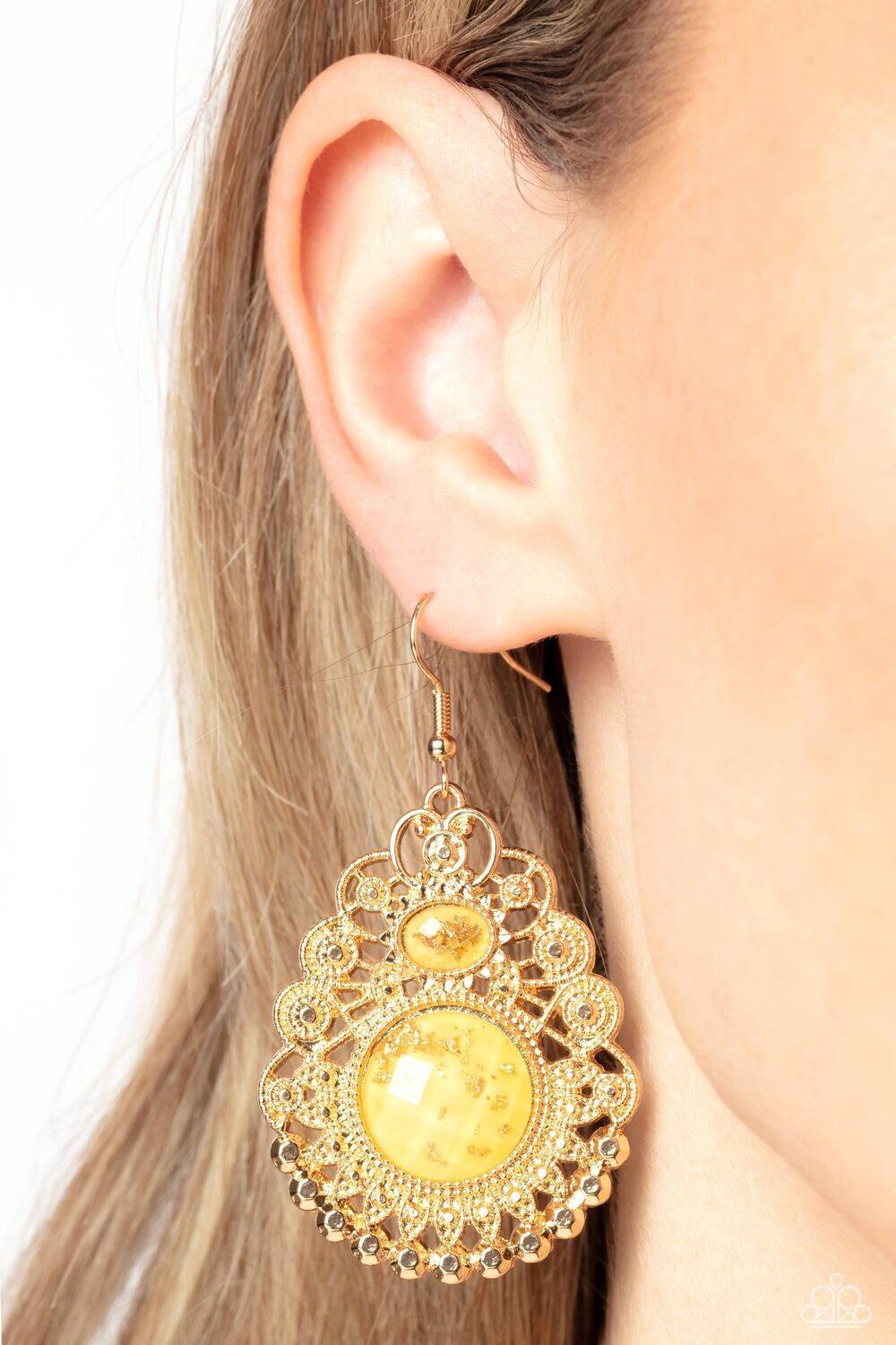 Welcoming Whimsy - Yellow/Gold Earring