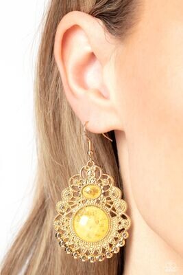 Welcoming Whimsy - Yellow/Gold Earring