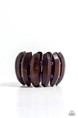 Bora Bora Bauble - Purple Wood Bracelet