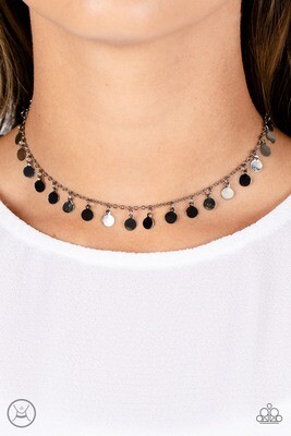 Champagne Catwalk - Black Choker Necklace