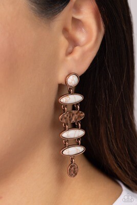 Rustic Reverie - Copper/White Earring
