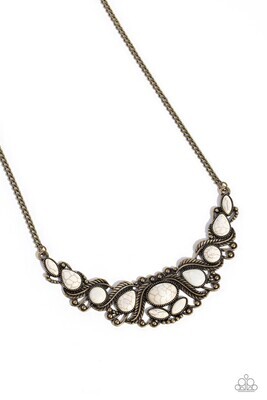 EYE Wish I May... - Brass White Necklace