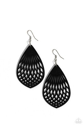 Caribbean Coral - Black Wood Earrings