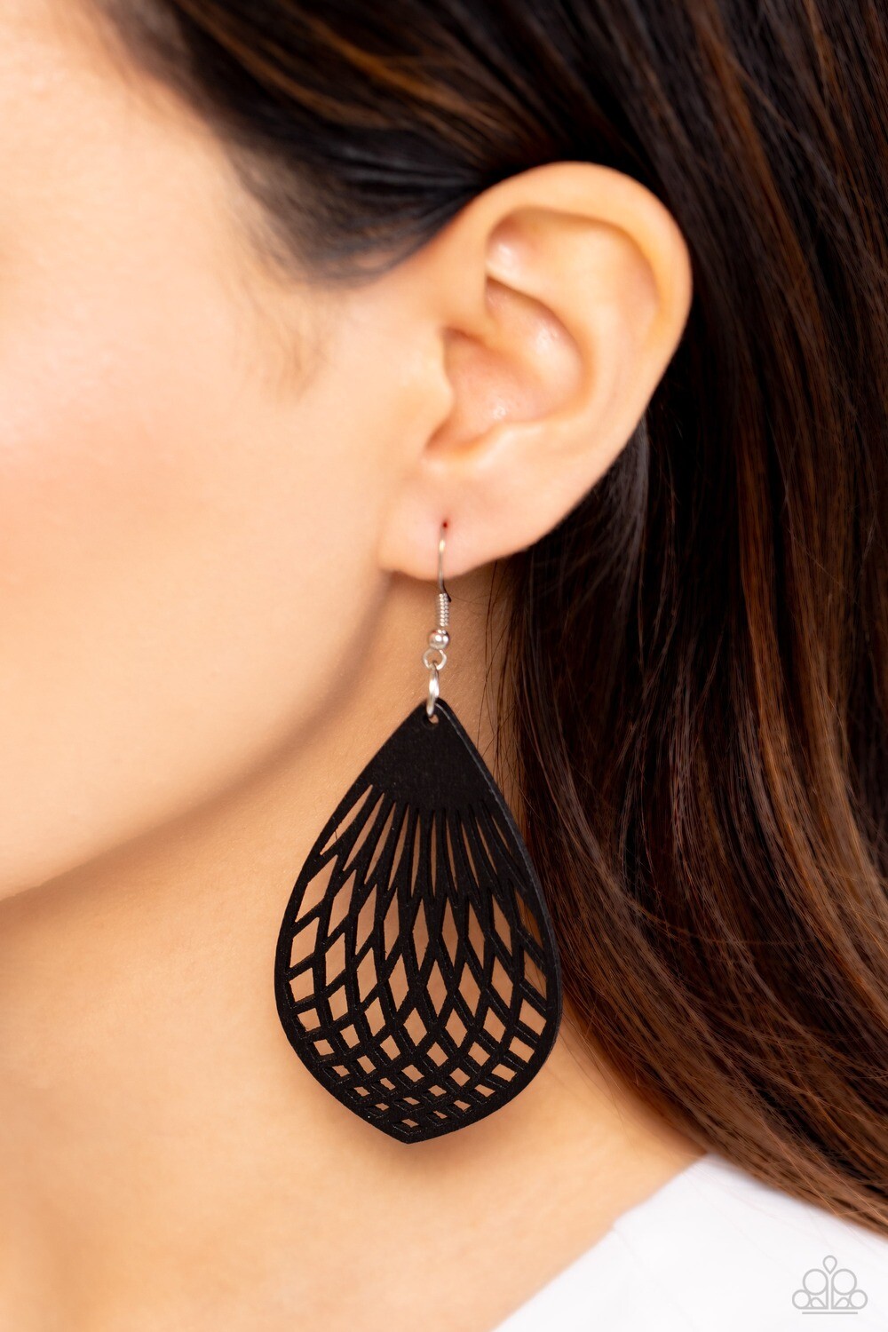Caribbean Coral - Black Wood Earrings