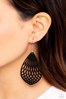 Caribbean Coral - Black Wood Earrings